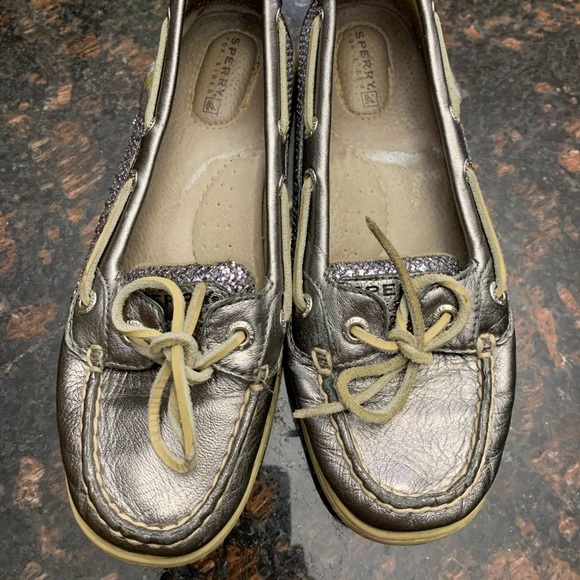 Sperry Angelfish Glitter pewter slip-on boat shoe - Picture 1 of 9